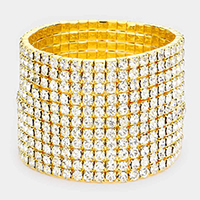 11-Row Crystal Rhinestone Stretchable Bracelet