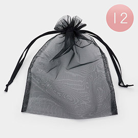 12PCS - 6.75 X 9.5 Ribbon Organza Gift Bags