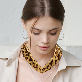 Leopard Patterned Fabric Chiffon Necklace