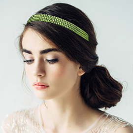 4-Row Bling Square Stone Stretch Headband