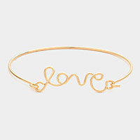 Love Brass Metal Message Hook Bracelet