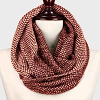 Two Tone Yarn Knit Infinity Scarf