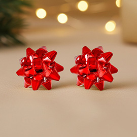 Christmas Gift Bow Stud Earrings