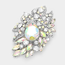 Crystal Rhinestone Petal Brooch / Pendant