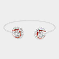 Baseball Tip Brass Metal Cuff Bracelet