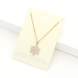 Crystal Snowflake Pendant Necklace