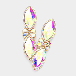 Double Marquise Crystal Rhinestone Evening Earrings
