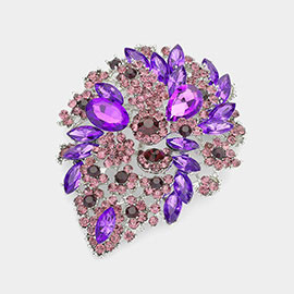 Floral Crystal Rhinestone Pin Brooch