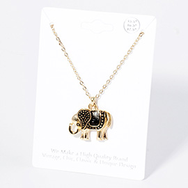 Metal Elephant Pendant Necklace