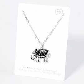 Metal Elephant Pendant Necklace