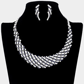 Crystal Rhinestone Round Collar Necklace