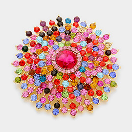 Glass Crystal Bubble Pin Brooch