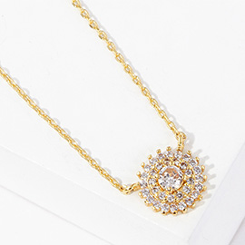 Gold Dipped CZ Pendant Necklace