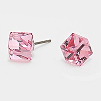 12mm Genuine crystal cube stud earrings