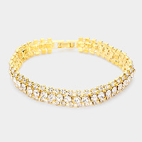 Crystal Rhinestone Evening Bracelet