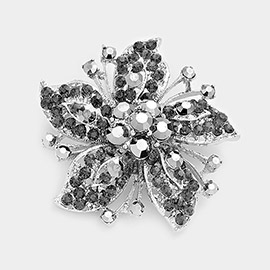 Crystal Rhinestone Flower Pin Brooch