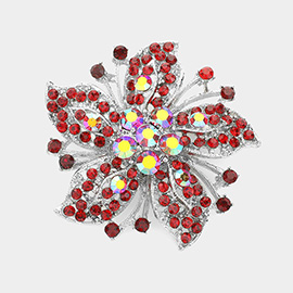 Crystal Rhinestone Flower Pin Brooch