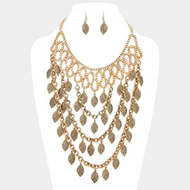 LEAF DROP TRIBAL WARRIOR STATEMENT NECKLACE