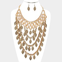 LEAF DROP TRIBAL WARRIOR STATEMENT NECKLACE