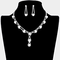 Crystal Rhinestone Pearl Necklace
