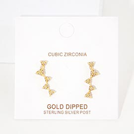 Gold Dipped CZ Embellished Triangle Ear Crawlers