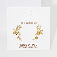 Cubic Zirconia Star Climber Earrings