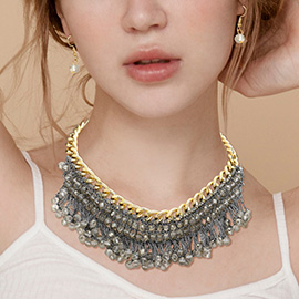 Metallic Beads Woven Necklace