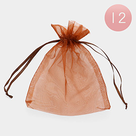 12PCS - 5.5 X 6.5 Ribboned Organza Gift Bags