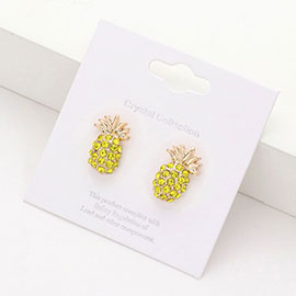 Crystal pave pineapple stud earrings