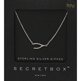 SECRET BOX_Sterling Silver Dipped Wishbone Pendant Necklace