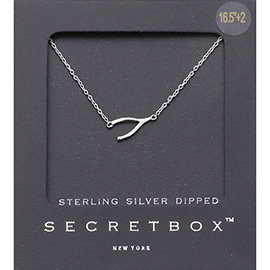 SECRET BOX_Sterling Silver Dipped Wishbone Pendant Necklace