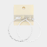 14K White Gold Filled Metal Hoop Pin Catch Earrings