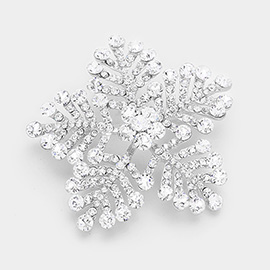 Crystal Pave Snowflake Pin Brooch