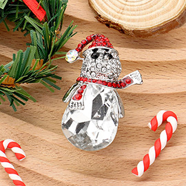 Crystal Christmas Snowman Pin Brooch