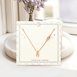 'N' small letter monogram pendant necklace with crystal