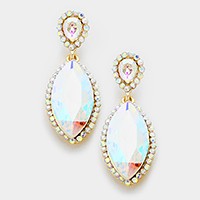 Glass crystal marquise evening earrings