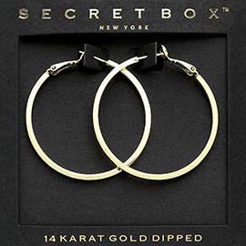 SECRET BOX_14K Gold Dipped Metal Hoop Earrings