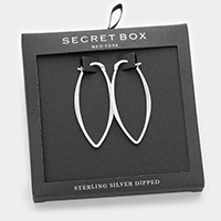 Secret Box _ Sterling Silver Dipped Metal Hoop Pin Catch Earrings