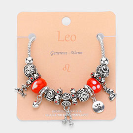 LEO - Multi-Beads Zodiac Sign Charm Bracelet