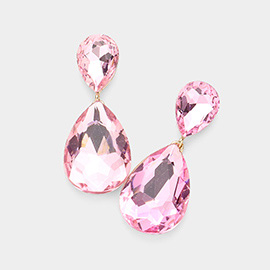 Glass Crystal Teardrop Evening Earrings