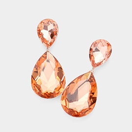 Glass Crystal Teardrop Evening Earrings