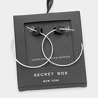 Secret Box _ Sterling Silver Dipped metal hoop earrings