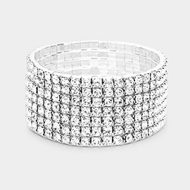 7-Row rhinestone stretch bracelet