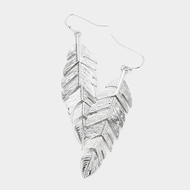 Metal Feather Earrings