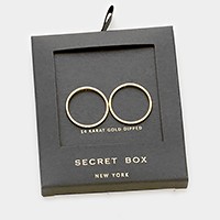 Secret box _ 14K Gold Dipped Open Circle Stud Earrings