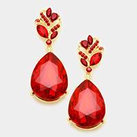 Glass crystal teardrop earrings