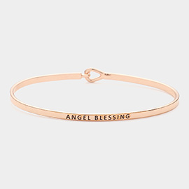 ANGEL BLESSING Message Thin Brass Metal Hook Bracelet