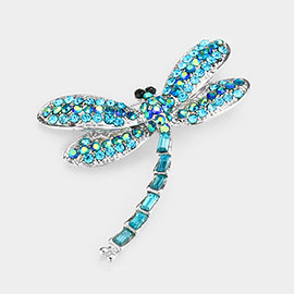 Stone Pave Dragonfly Pin Brooch