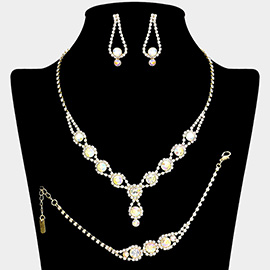 Rhinestone Bubble Necklace Jewelry Set