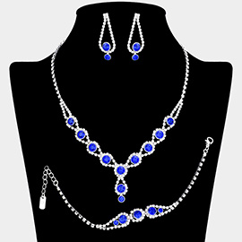 Rhinestone Bubble Necklace Jewelry Set